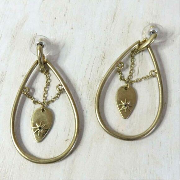 Large Tear Drop Hoop Earrings - Picture 1 of 3